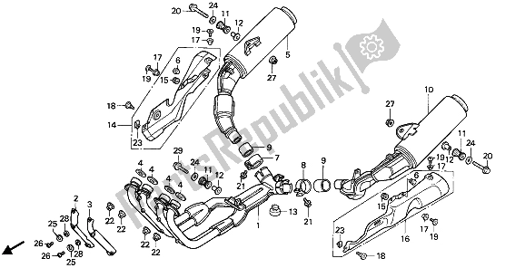 Todas las partes para Silenciador De Escape de Honda CBR 1000F 1992