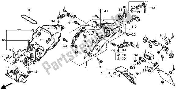 Tutte le parti per il Parafango Posteriore del Honda VFR 1200F 2011