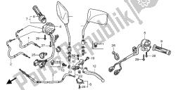 dźwignia klamki i przełącznik i kabel