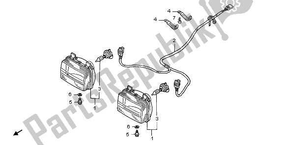 All parts for the Headlight of the Honda TRX 350 FE Fourtrax Rancher 4X4 ES 2003