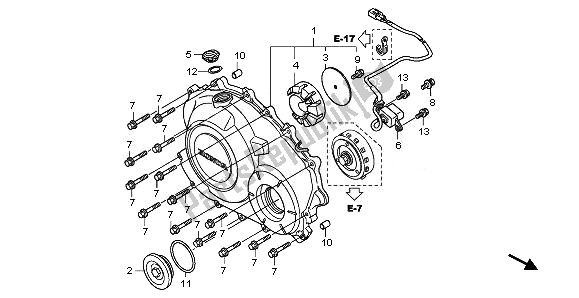 Todas las partes para Tapa Del Cárter Derecho de Honda CB 1000 RA 2011