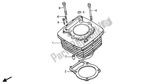 Todas as partes de Cilindro do Honda XR 600R 1991