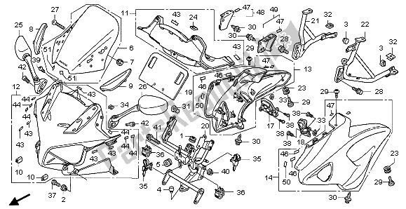 All parts for the Cowl of the Honda CBF 1000 2007