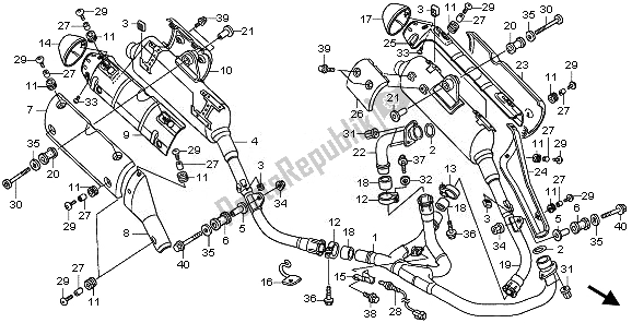 Tutte le parti per il Silenziatore Di Scarico del Honda XL 1000V 2011