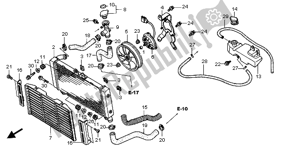 All parts for the Radiator of the Honda CB 900F Hornet 2003