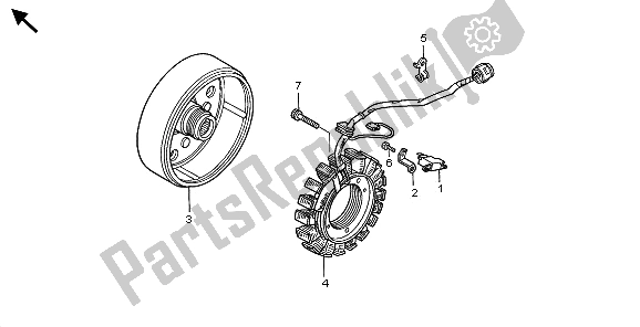 Todas las partes para Generador de Honda TRX 350 FE Fourtrax Rancher 4X4 ES 2003