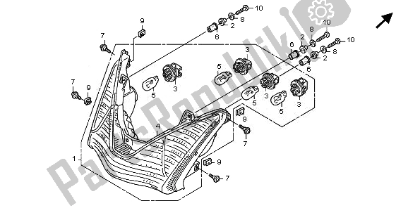 Todas las partes para Luz De Combinación Trasera de Honda ST 1300A 2010