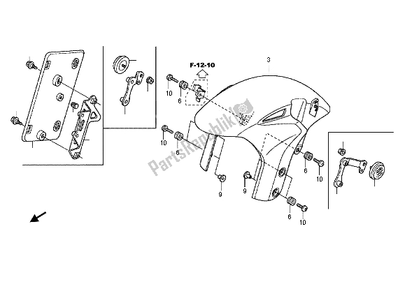 Todas las partes para Guardabarros Delantero de Honda VFR 1200F 2012