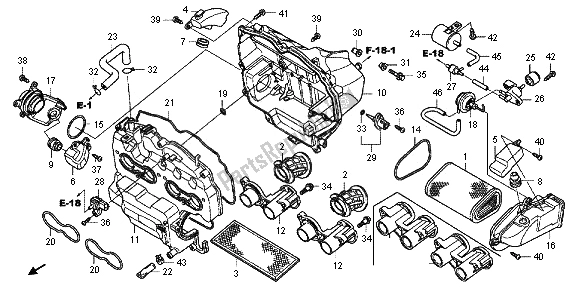 Alle onderdelen voor de Luchtfilter van de Honda CB 600 FA Hornet 2012