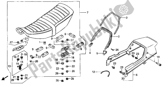 Tutte le parti per il Sedile E Coprisella del Honda CB 125 TD 1988