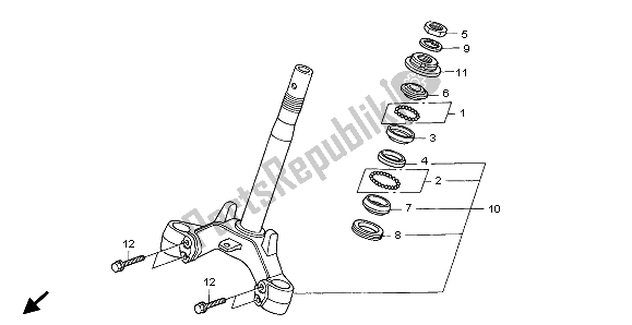 All parts for the Steering Stem of the Honda ANF 125 2009