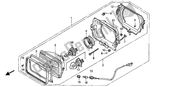 Alle onderdelen voor de Koplamp (eu) van de Honda XL 600 1988