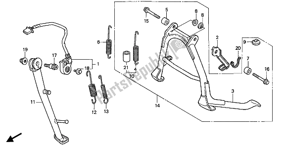 All parts for the Stand of the Honda CB 750F2 1994