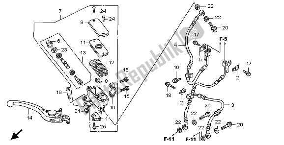 All parts for the Fr. Brake Master Cylinder of the Honda CB 1300A 2009