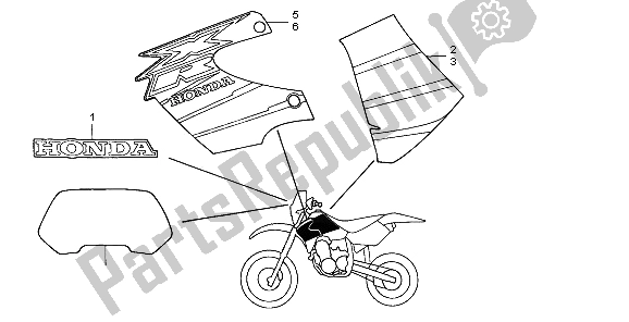 All parts for the Stripe of the Honda XR 650R 2000