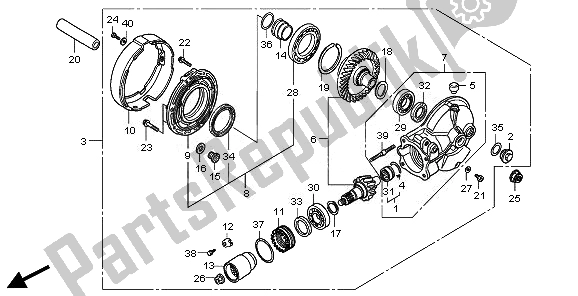 All parts for the Final Driven Gear of the Honda VT 750 CS 2010