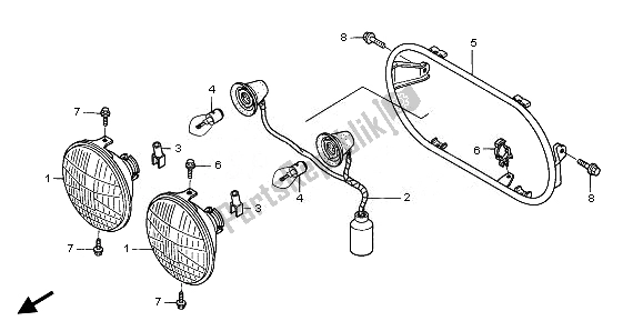 Alle onderdelen voor de Koplamp van de Honda NPS 50 2008