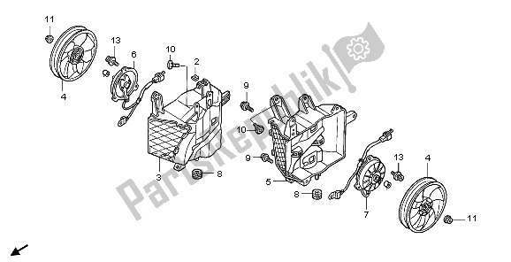 All parts for the Cooling Fan of the Honda GL 1800A 2006