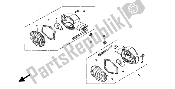 Toutes les pièces pour le Clignotant Avant du Honda CBF 600N 2010