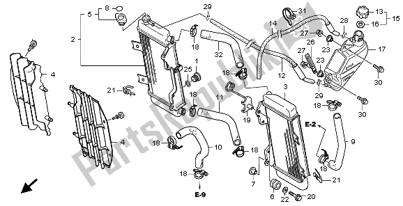 All parts for the Radiator of the Honda CRF 250X 2009