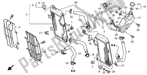 All parts for the Radiator of the Honda CRF 250X 2009