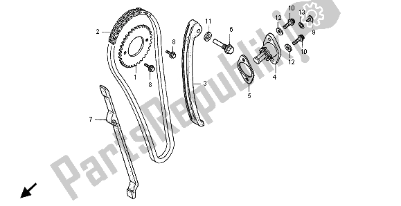All parts for the Cam Chain & Tensioner of the Honda XLR 125R 1998