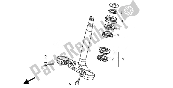 All parts for the Steering Stem of the Honda CBF 1000 FTA 2010