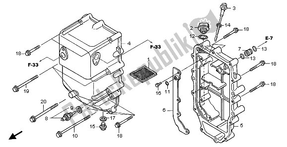 Tutte le parti per il Serbatoio Dell'olio del Honda TRX 500 FA Foretrax Foreman 2007