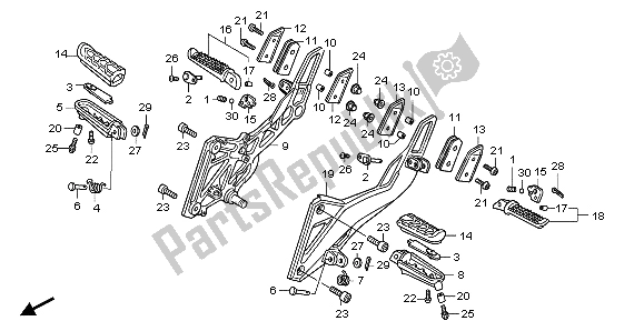 Todas as partes de Passo do Honda CB 600 FA Hornet 2007