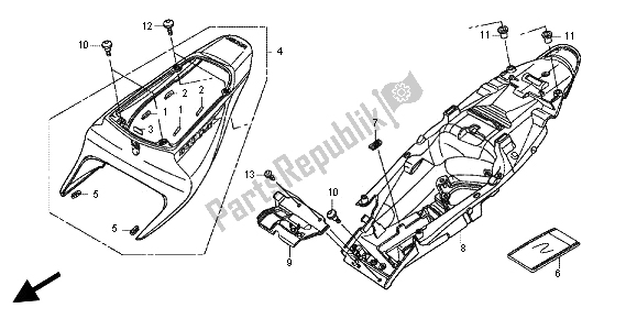 Wszystkie części do Owiewka Tylna Honda CBR 600 RR 2012