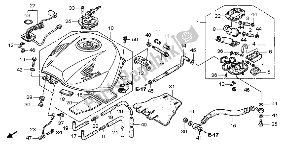 All parts for the Fuel Tank of the Honda VFR 800A 2007