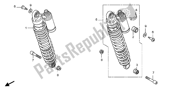 Todas as partes de Almofada Traseira do Honda CB 1300A 2007