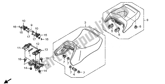 All parts for the Seat of the Honda ST 1300A 2010