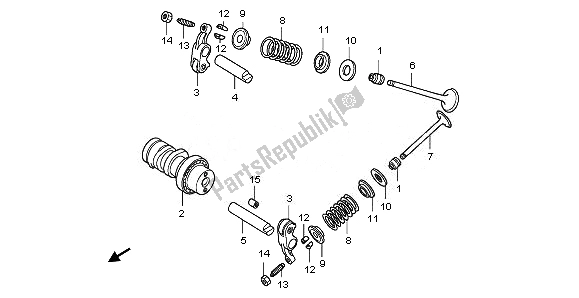 Toutes les pièces pour le Arbre à Cames Et Soupape du Honda ANF 125 2011