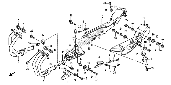 Tutte le parti per il Silenziatore Di Scarico del Honda CB 1000R 2012