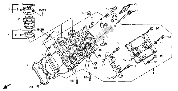 All parts for the Left Cylinder Head of the Honda ST 1300A 2009