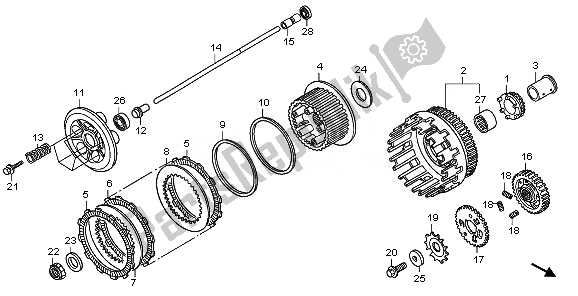 All parts for the Clutch of the Honda XL 1000V 2008