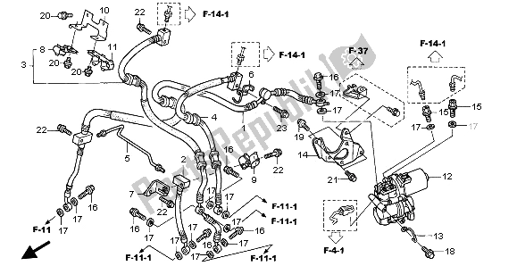 All parts for the Front Brake Hose of the Honda VFR 800A 2002