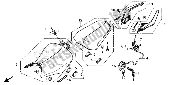 All parts for the Seat & Rear Grip of the Honda CBR 500R 2013