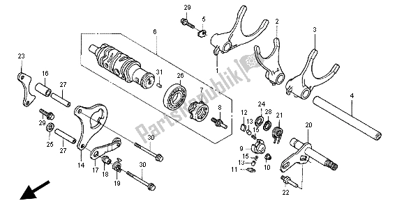 Todas las partes para Tambor De Cambio De Marchas Y Horquilla De Cambio De Marchas de Honda CB 1300X4 1998