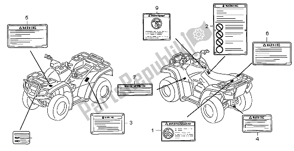 Tutte le parti per il Etichetta Di Avvertenza del Honda TRX 500 FA Foretrax Foreman 2007