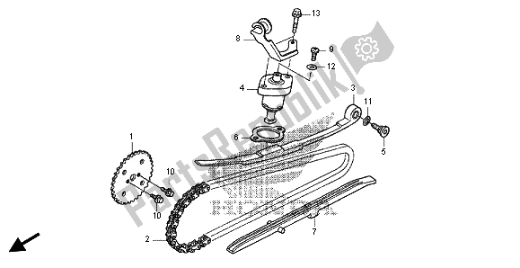 All parts for the Cam Chain & Tensioner of the Honda FES 125 2012