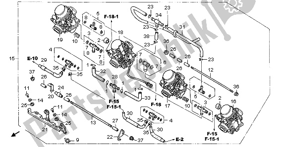 Tutte le parti per il Carburatore (assy.) del Honda CBF 600 NA 2007