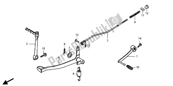 Todas las partes para Pedal De Freno Y Brazo De Arranque de Honda CRF 50F 2014