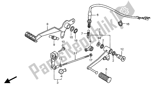 All parts for the Pedal of the Honda CB 900F Hornet 2004