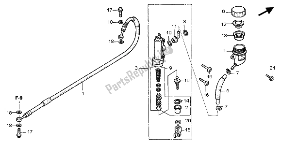 All parts for the Rr. Brake Master Cylinder of the Honda CR 85R SW 2004