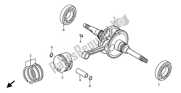 Tutte le parti per il Albero Motore E Pistone del Honda SH 150R 2010