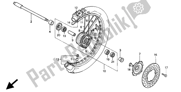 Todas las partes para Rueda Delantera de Honda CR 125R 1994