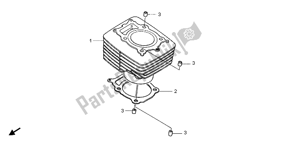 All parts for the Cylinder of the Honda TRX 350 FE Rancher 4X4 ES 2001