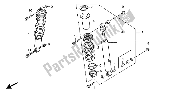 Todas las partes para Cojin Delantero de Honda TRX 300 EX Sportrax 2006